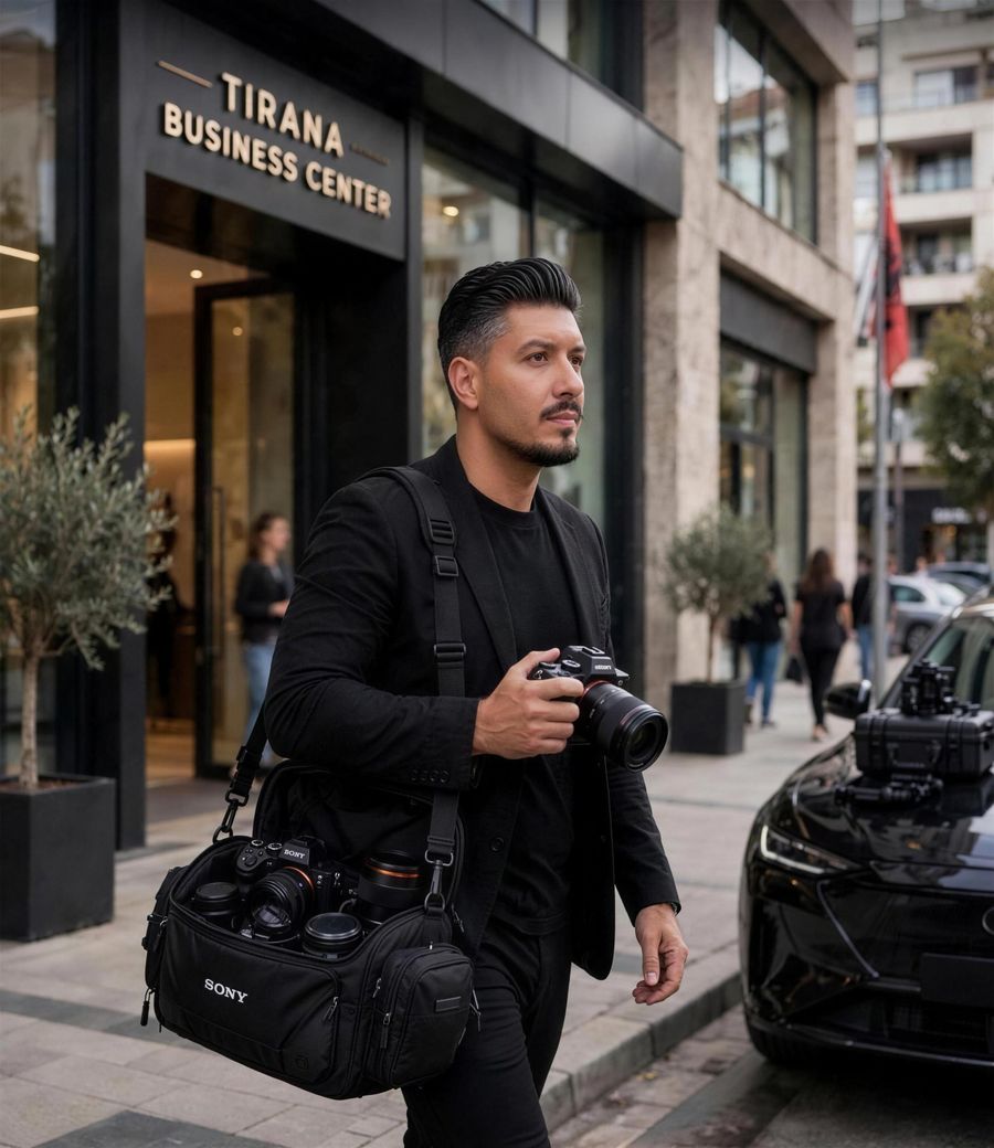 Vini en route vers un tournage, Tirana Business Center