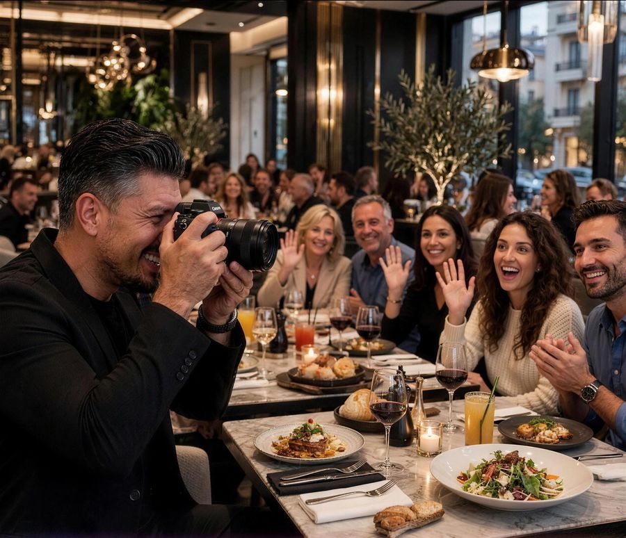 Restaurant à Tirana, Vini photographie une table de clients