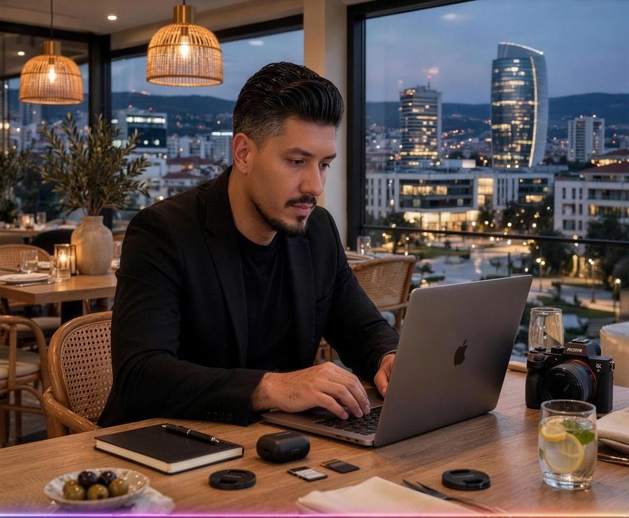 Montage le soir, vue sur Tirana